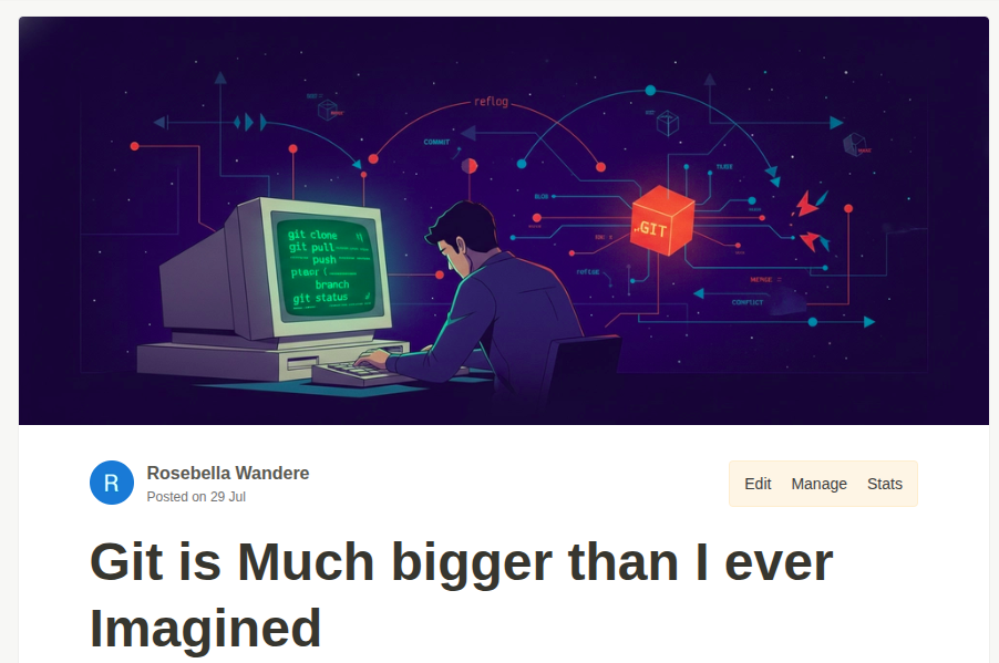 Cover image for the Dev.to article Git is Much Bigger Than I Ever Imagined