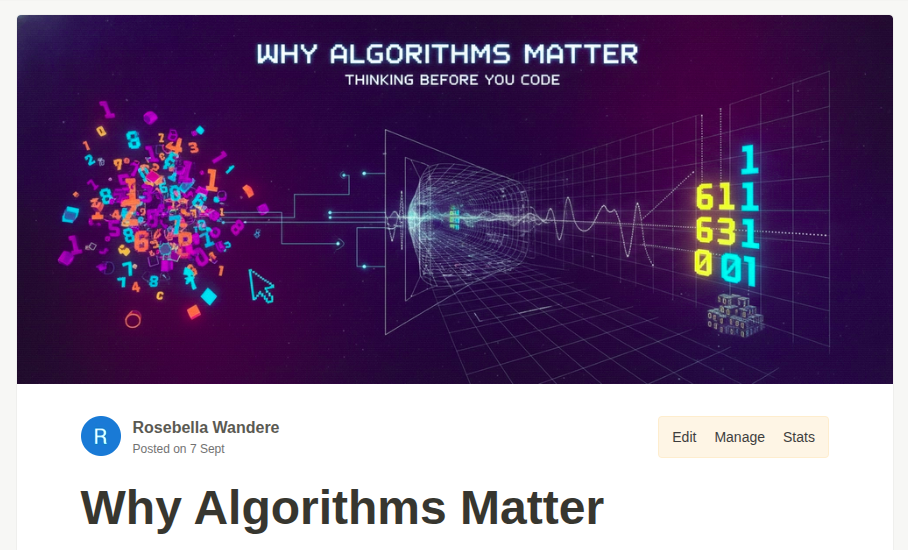 Cover image for the Dev.to article Why Algorithms Matter